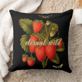 永遠の野生のヴィンテージイチゴと蛾 クッション (ブランケット)