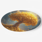 永遠の金ゴールドツリー ペーパープレート (アングル)