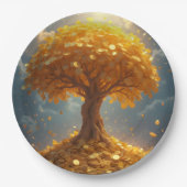 永遠の金ゴールドツリー ペーパープレート (正面)