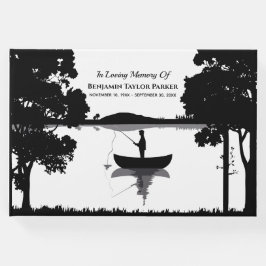 永遠の釣りメモリアル葬儀ブラック＆ホワイト ゲストブック