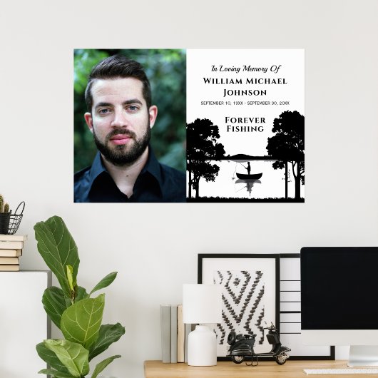 永遠の釣り オーダーメイド写真 追悼式 ポスター (ホームオフィス)