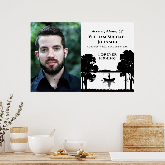 永遠の釣り オーダーメイド写真 追悼式 ポスター (キッチン)