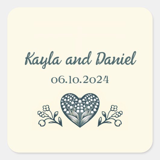 永遠の開花結婚ズのカスタム スクエアシール (正面)