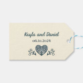 永遠の開花、カスタムウェディング ギフトタグ (正面(横))