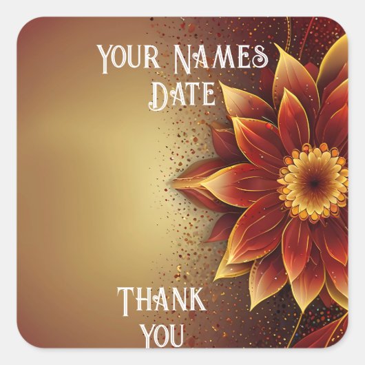 永遠の開花:永遠の愛のお祝い スクエアシール (正面)