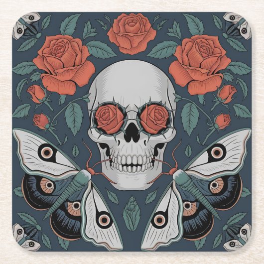 永遠の開花：生と死の踊り スクエアペーパーコースター (正面)