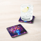 「永遠の開花」 – 超現実カラフルポートレート コースター (右側)