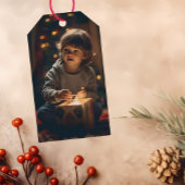 永遠の闇の神秘的なグレークリスマスフォトギフトラベル ギフトタグ