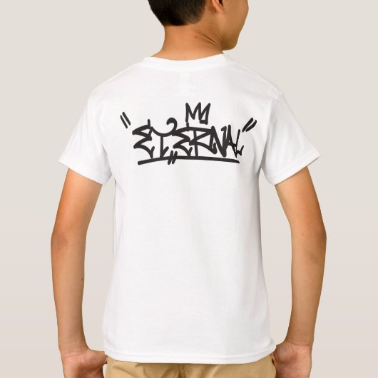 永遠の青+ピンクの勾配のワイシャツの後輩 Tシャツ (裏面)