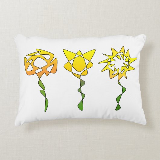 永遠の黄色の花芸術 アクセントクッション (正面)