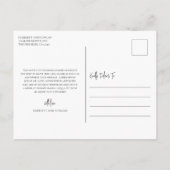 永遠の黒と白のエレガントな結婚式ありがとう ポストカード (裏面)