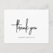 永遠の黒と白のエレガントな結婚式ありがとう ポストカード (正面)