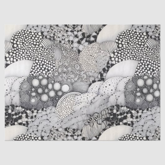 永遠の黒と白の抽象 - リズムと調和 薄葉紙 (正面)