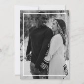 永遠の黒と白の結婚式事前通知カード セーブザデート (裏面)