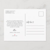 永遠の黒と白の結婚式Save the Date 案内ポストカード (裏面)