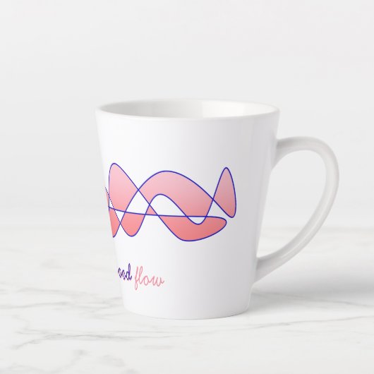 永遠の"良い流れに乗ろう" ピンクインディゴ カフェラテマグ (右)