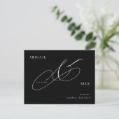 永遠のB/W結婚式Save the Date ポストカード (スタンド正面)