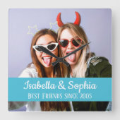 永遠のBFF最高の写真モダンの友達 スクエア壁時計 (正面)