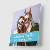 永遠のBFF最高の写真モダンの友達 スクエア壁時計 (傾斜)