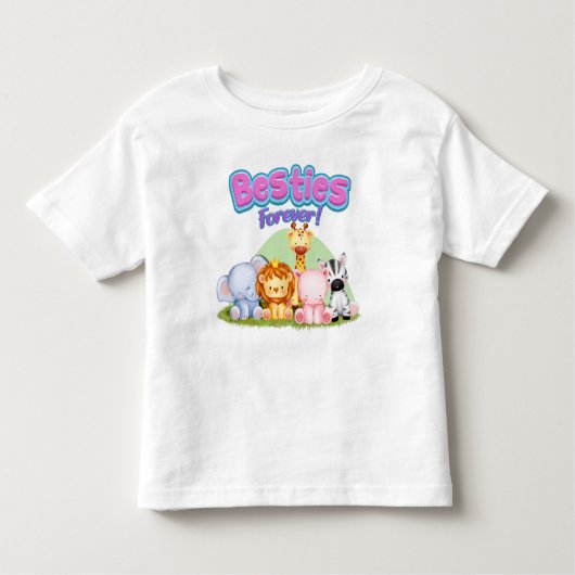 永遠のTシャツ：かわいいサファリの動物 トドラーTシャツ (正面)