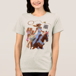 永遠へのサマー・ライド - カウガール・ウェディング・ブリス トライブレンドTシャツ