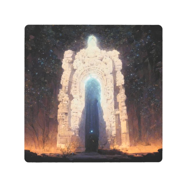 永遠への扉ファンタジーSci-Fi メタルプリント (正面)