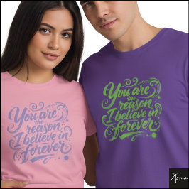 永遠を信じて ブラッシュスクリプト グランジ Tシャツ