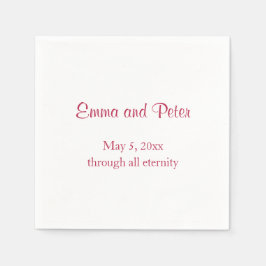 「永遠を通じて」マゼンタの文字名と日付 スタンダードカクテルナプキン