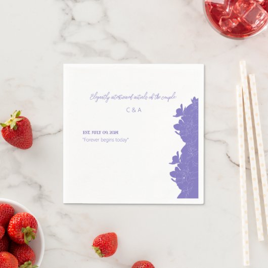 永遠エレガントに今日の紫色の花を始める スタンダードカクテルナプキン (インサイチュ)