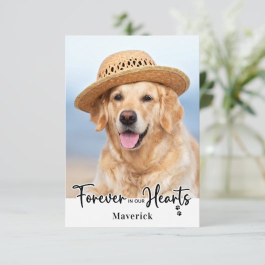 永遠エレガントに私たちのハートでペット記念写真 サンキューカード (スタンド正面)