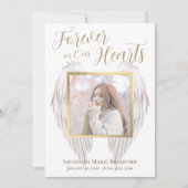 永遠エレガントに私たちのハートエンジェルウィングス写真 サンキューカード (正面)