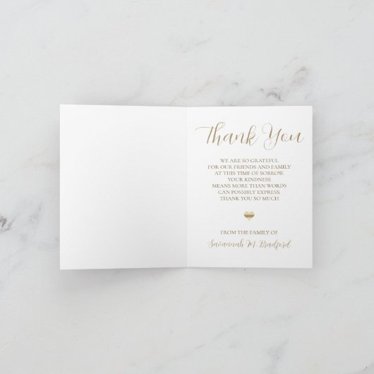 永遠エレガントに私たちのハートエンジェルウィングス写真 サンキューカード (内部)