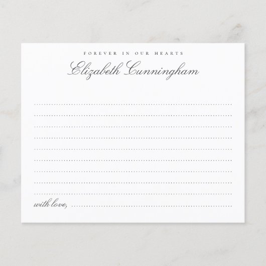 永遠エレガントに私たちのハート出席カード (正面)