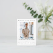 永遠エレガントに私たちのハート葬儀祈りの言葉カード 名刺 (スタンド正面)