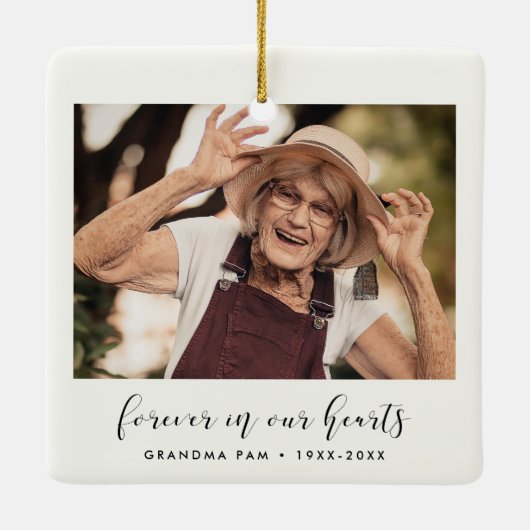 永遠エレガントに私たちのハート記念写真 セラミックオーナメント (裏面)