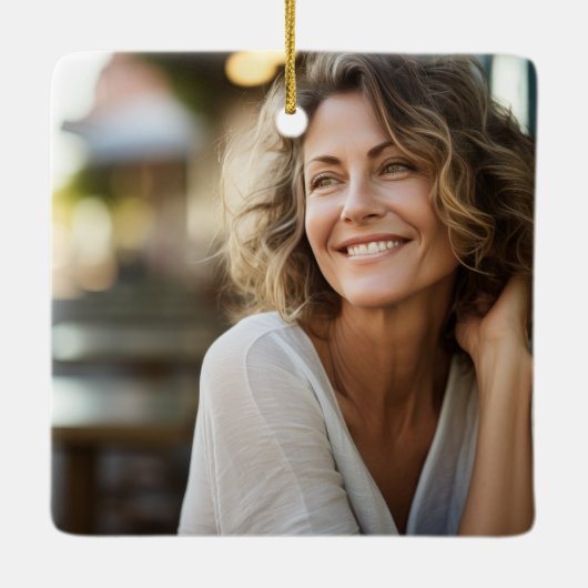 永遠エレガントに私たちのハート記念写真 セラミックオーナメント (裏面)