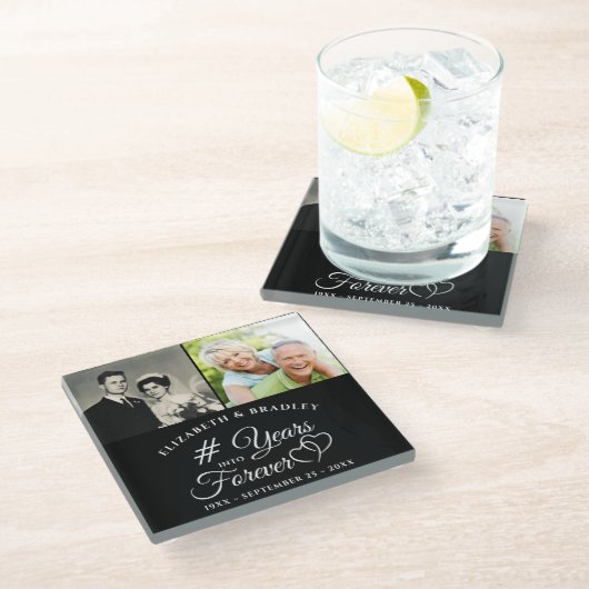 永遠エレガントに2枚の写真を掲載 ガラスコースター (アングル)