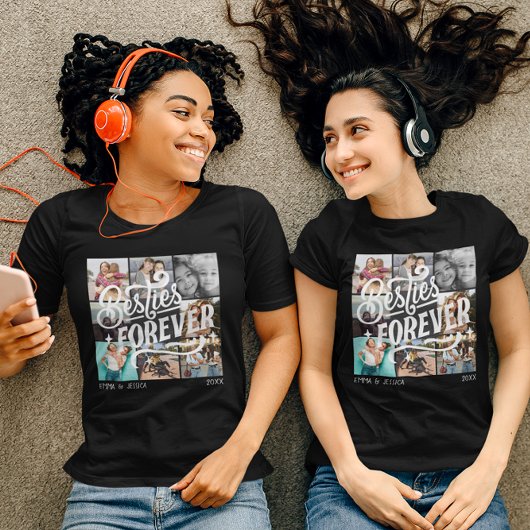 永遠エレガントに8枚の写真が手書きモダン Tシャツ