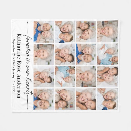 永遠シンプルに私たちのハートで数々の写真記念 フリースブランケット (正面(横))