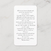 永遠シンプルに私たちのハート写真葬儀カード 名刺 (裏面)