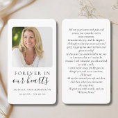 永遠シンプルに私たちのハート写真葬儀カード 名刺