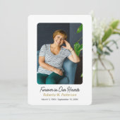 永遠シンプルに私たちのハート写真葬儀 サンキューカード (スタンド正面)