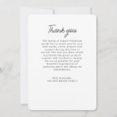 永遠シンプルに私たちのハート写真葬儀 サンキューカード (裏面)