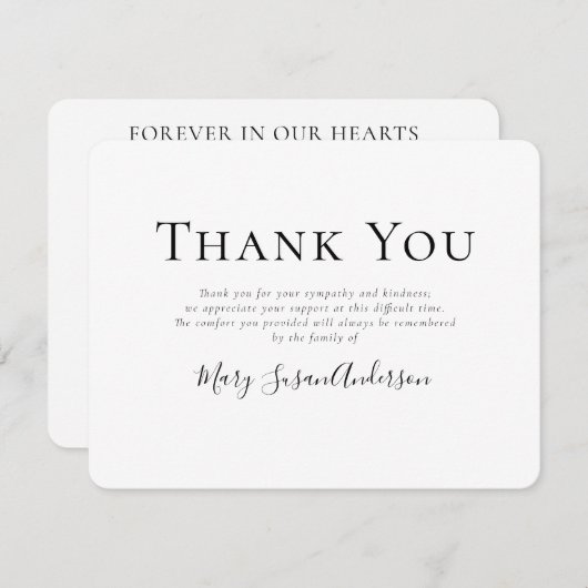 永遠シンプルに私たちのハート写真記念 サンキューカード (正面/裏面)