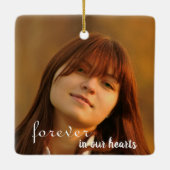 永遠シンプルに私たちのハート写真記念 セラミックオーナメント (裏面)