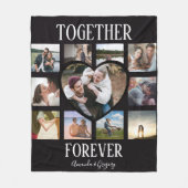 永遠スタイリッシュに一緒に |ハート写真のコラージュ フリースブランケット (正面)