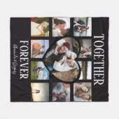 永遠スタイリッシュに一緒に |ハート写真のコラージュ フリースブランケット (正面(横))