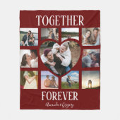 永遠スタイリッシュに一緒に |ハート写真のコラージュ フリースブランケット (正面)