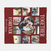 永遠スタイリッシュに一緒に |ハート写真のコラージュ フリースブランケット (正面(横))