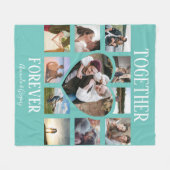 永遠スタイリッシュに一緒に |ハート写真のコラージュ フリースブランケット (正面(横))